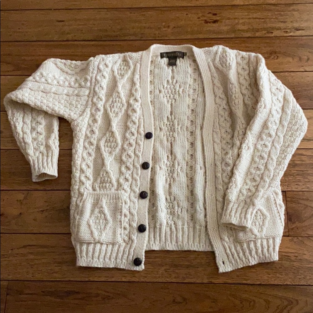 Wool Button Down Sweater w Pockets MUST GO